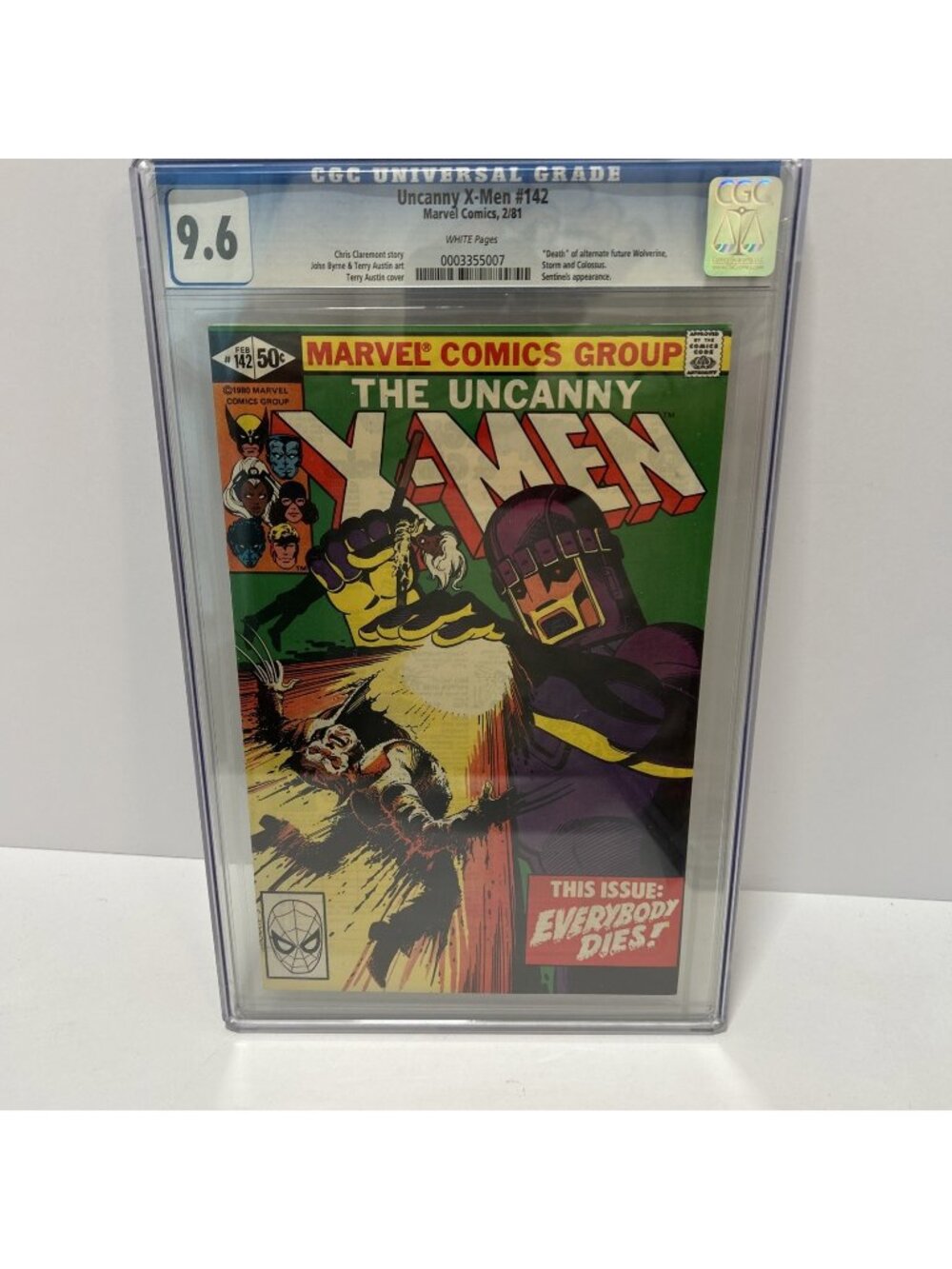 UNCANNY X-MEN #142 CGC 9.6 MARVEL COMICS 1981 BYRNE COVER EVERYBODY DIES